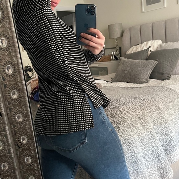 Black and White Turtle Neck Shirt - Picture 2 of 2